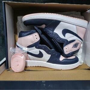 Jordan Retro High OG in Obsidian and Pink (Bubble Gum 1)